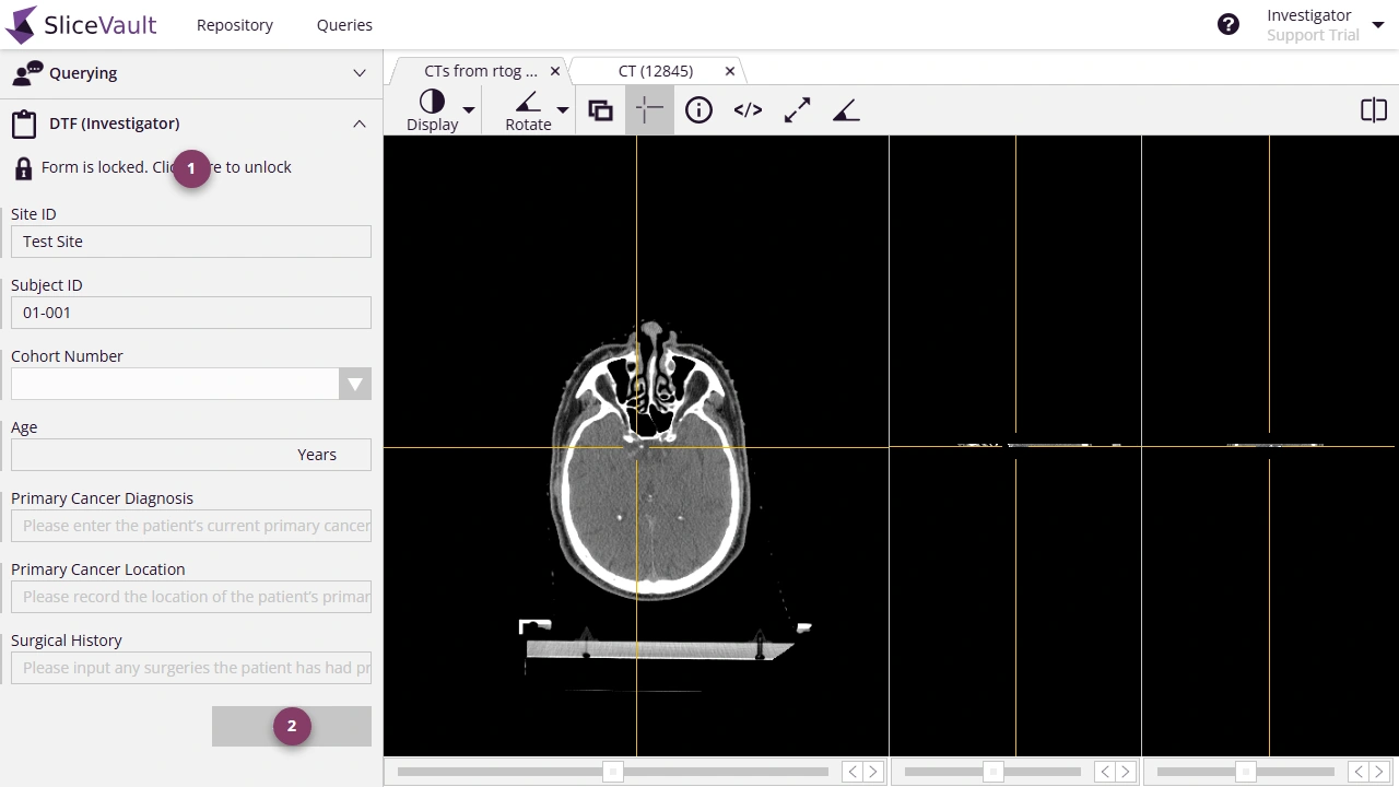 Screenshot showing how to edit DTF