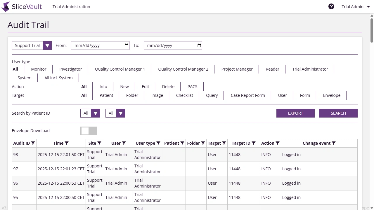 Screenshot - Audit Trail