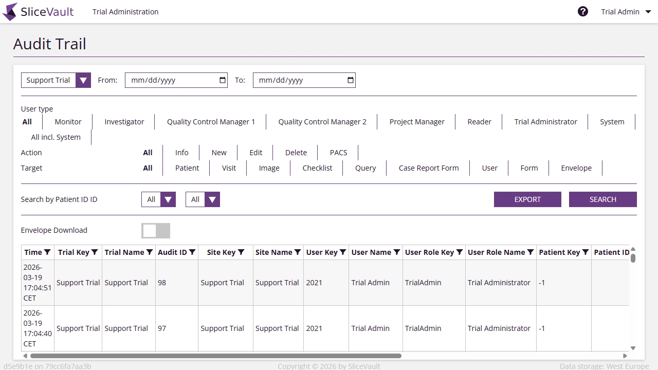 Screenshot - Audit Trail