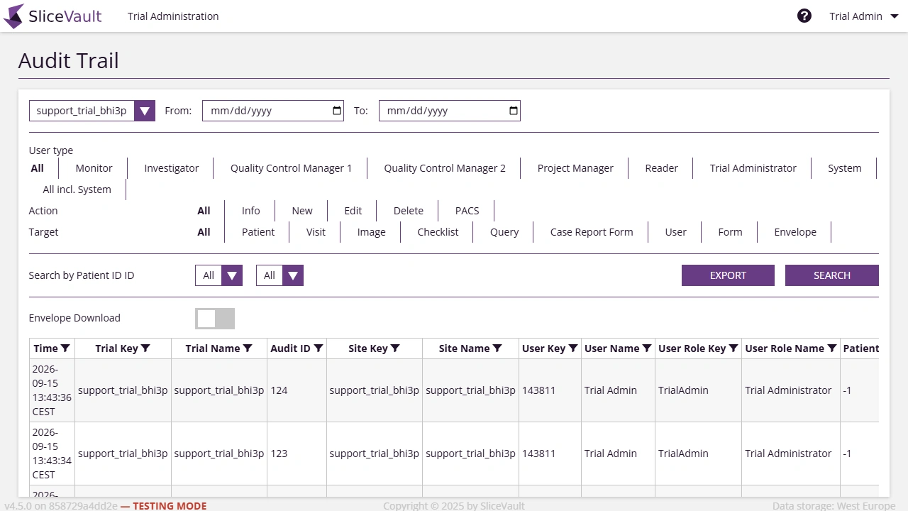 Screenshot - Audit Trail