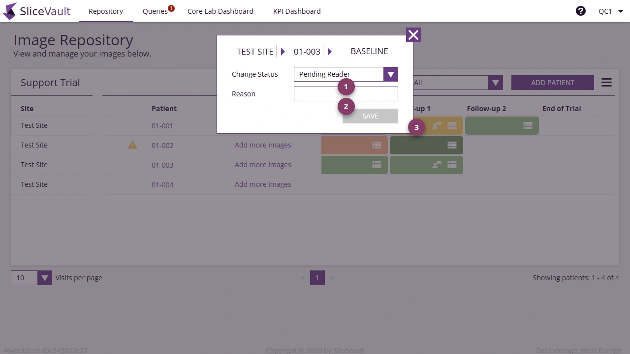 Screenshot - Change status