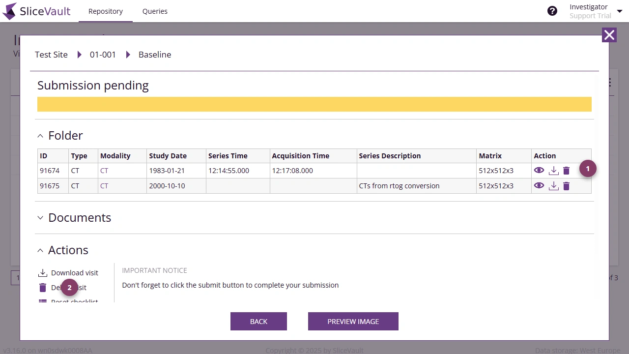 Screenshot - Delete Data