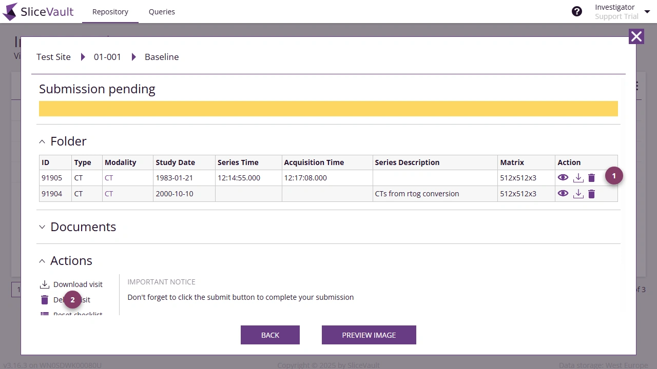 Screenshot - Delete Data