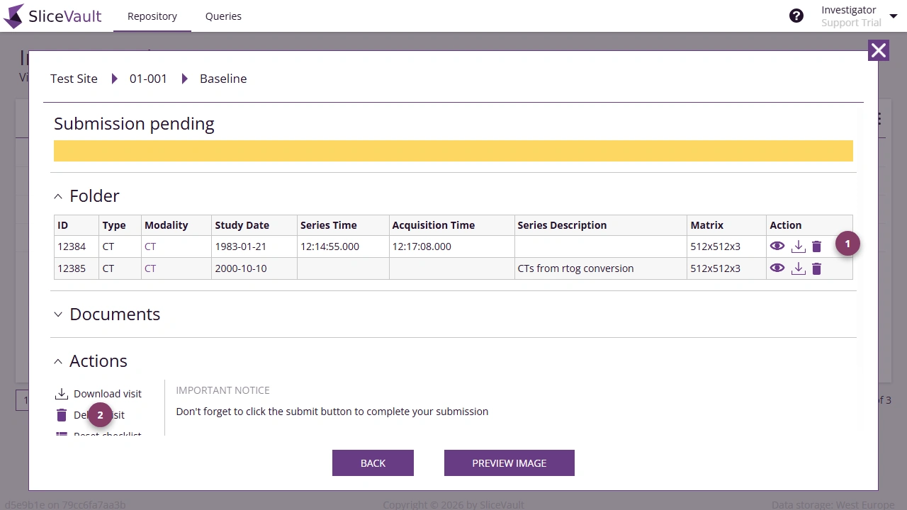 Screenshot - Delete Data