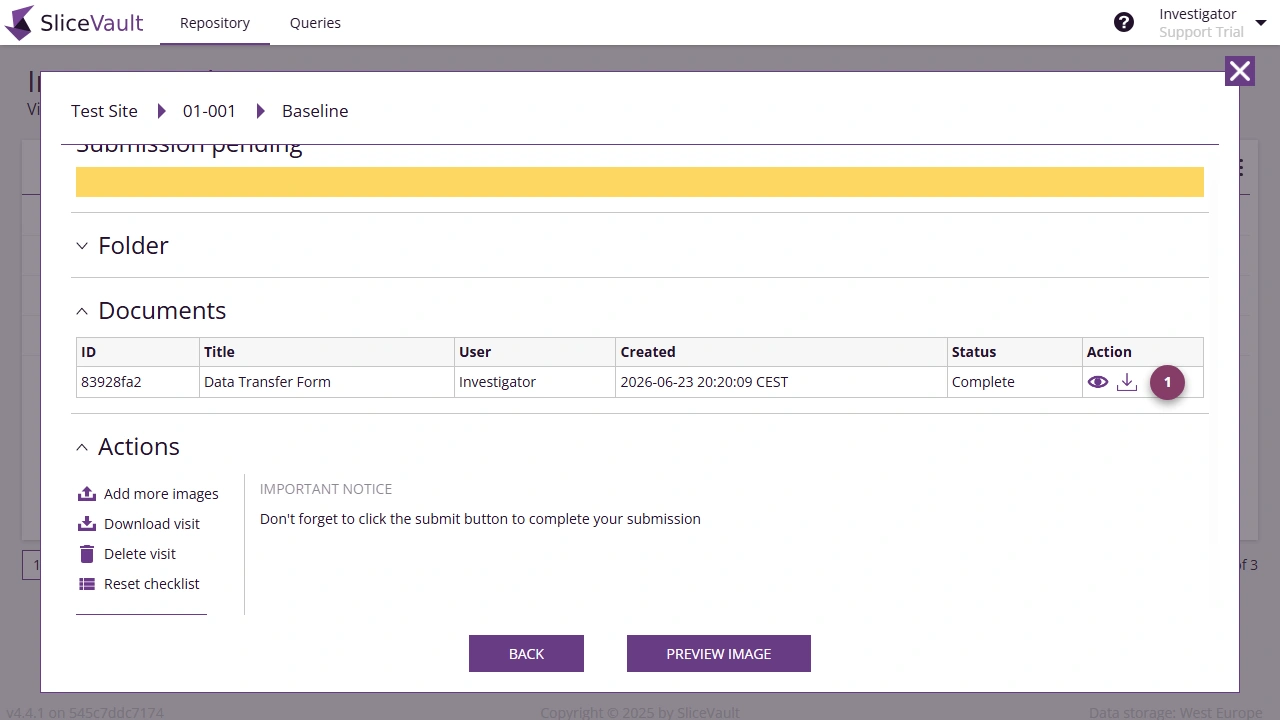 Screenshot - Visit Documents