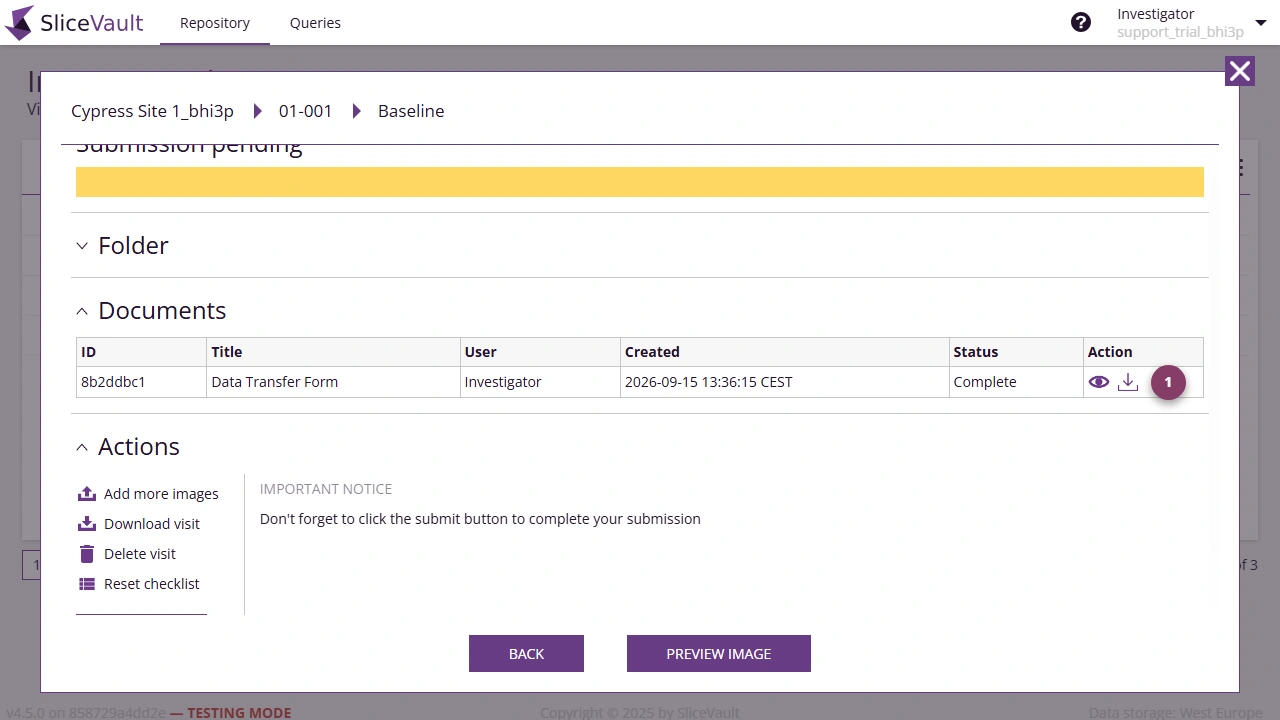 Screenshot - Visit Documents
