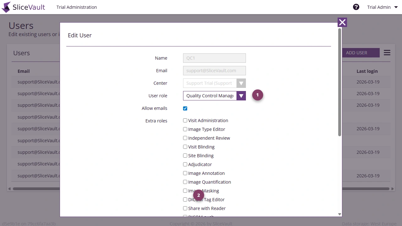 Screenshot - Edit User Overlay