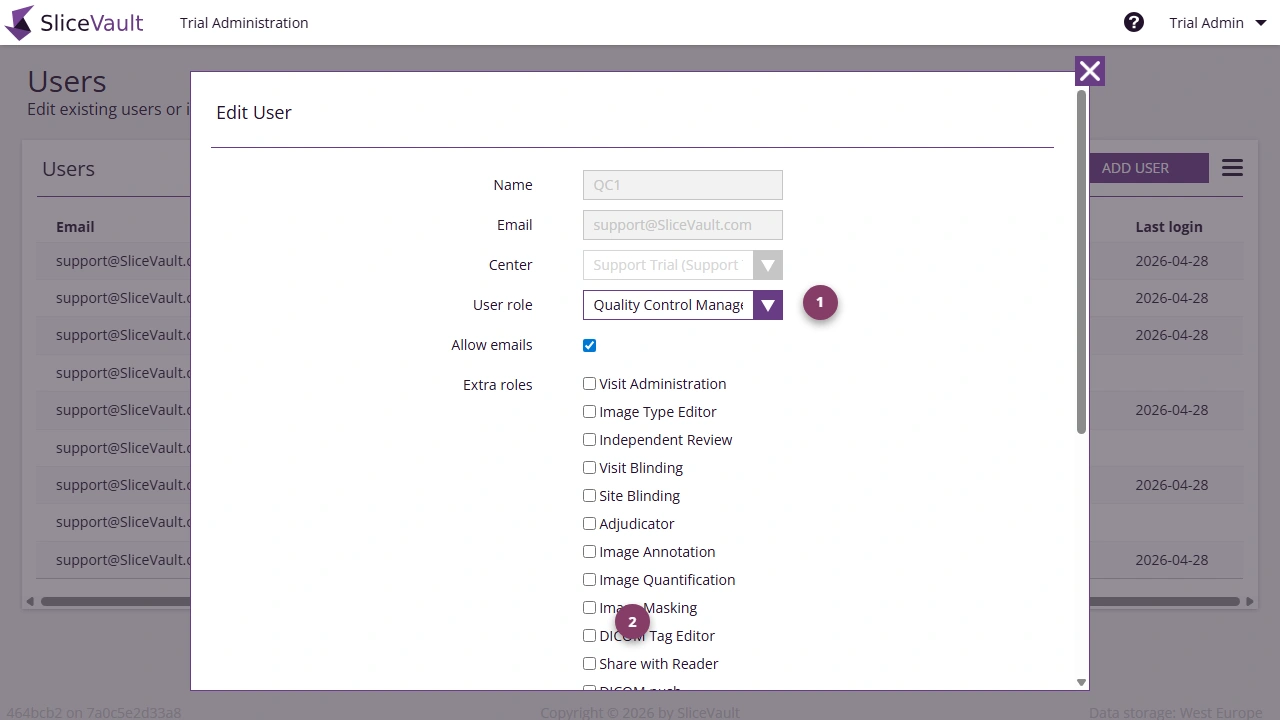 Screenshot - Edit User Overlay
