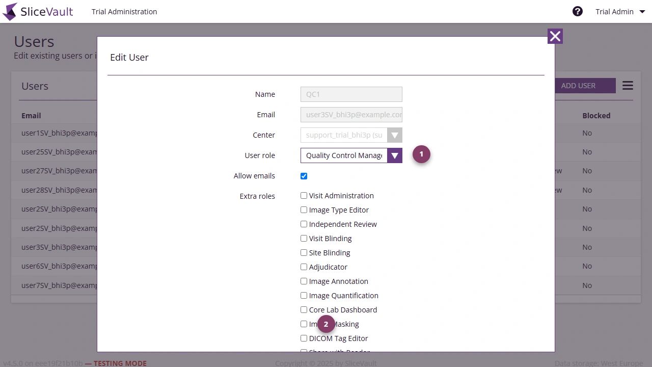 Screenshot - Edit User Overlay