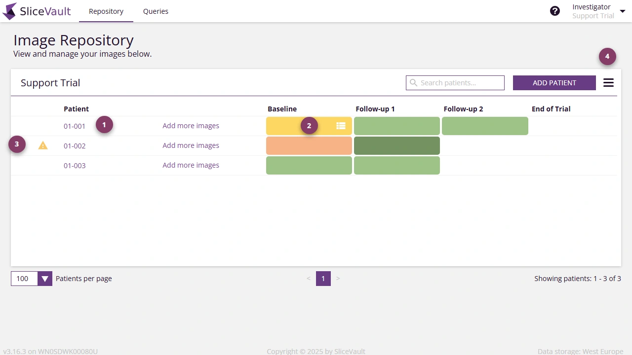 Screenshot - Main Repository Site With Patient List