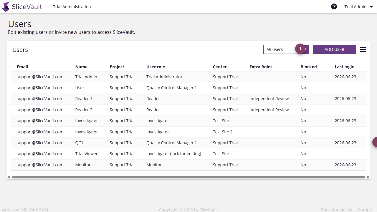 Screenshot - Manage Users Actions