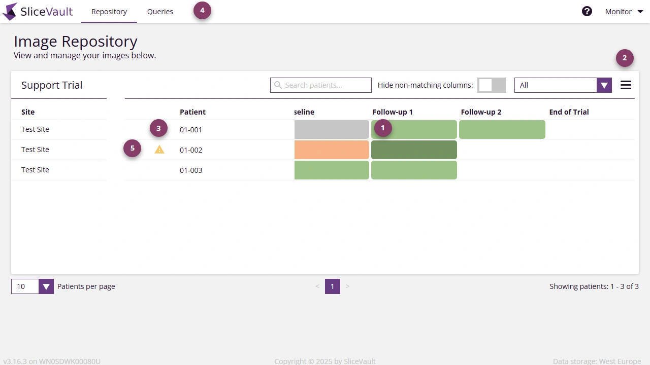 Screenshot - Monitor Main Study Repository