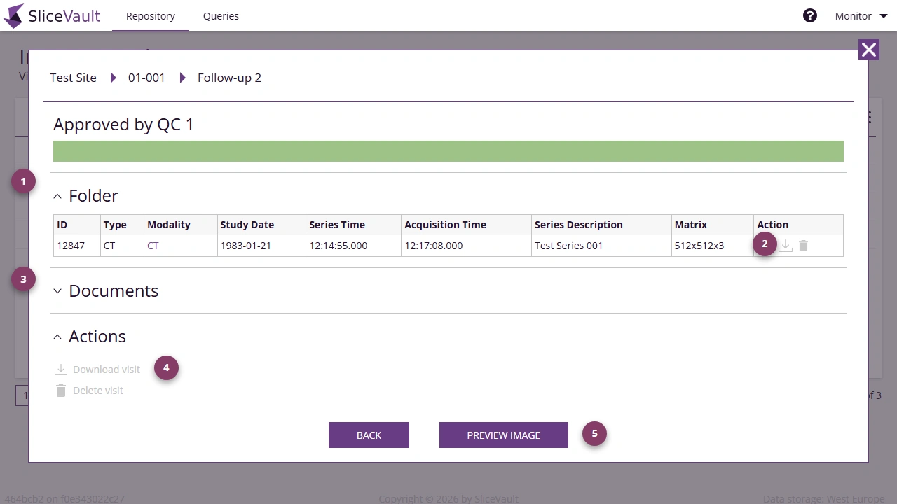 Screenshot - Download Data for Monitor or Project Manager