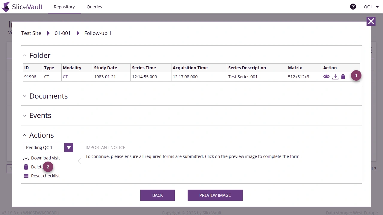 Screenshot - Delete Data