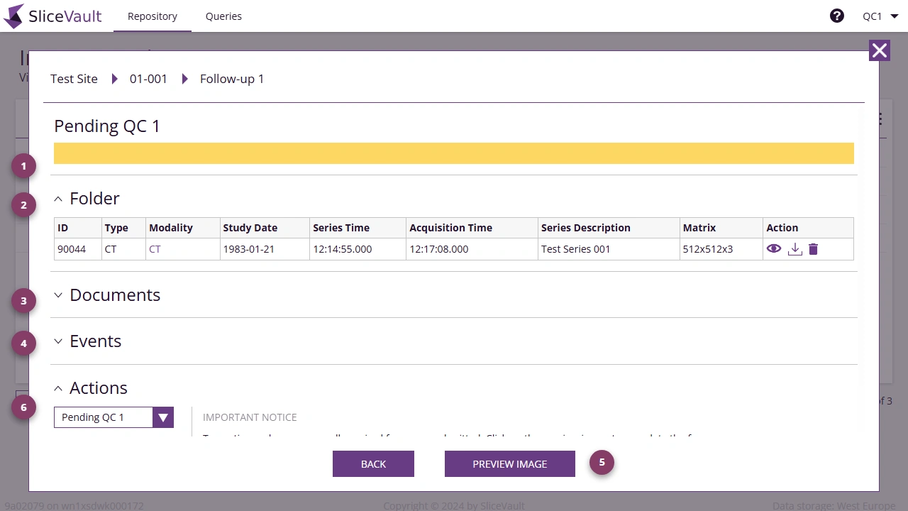 Screenshot: Visit Dashboard