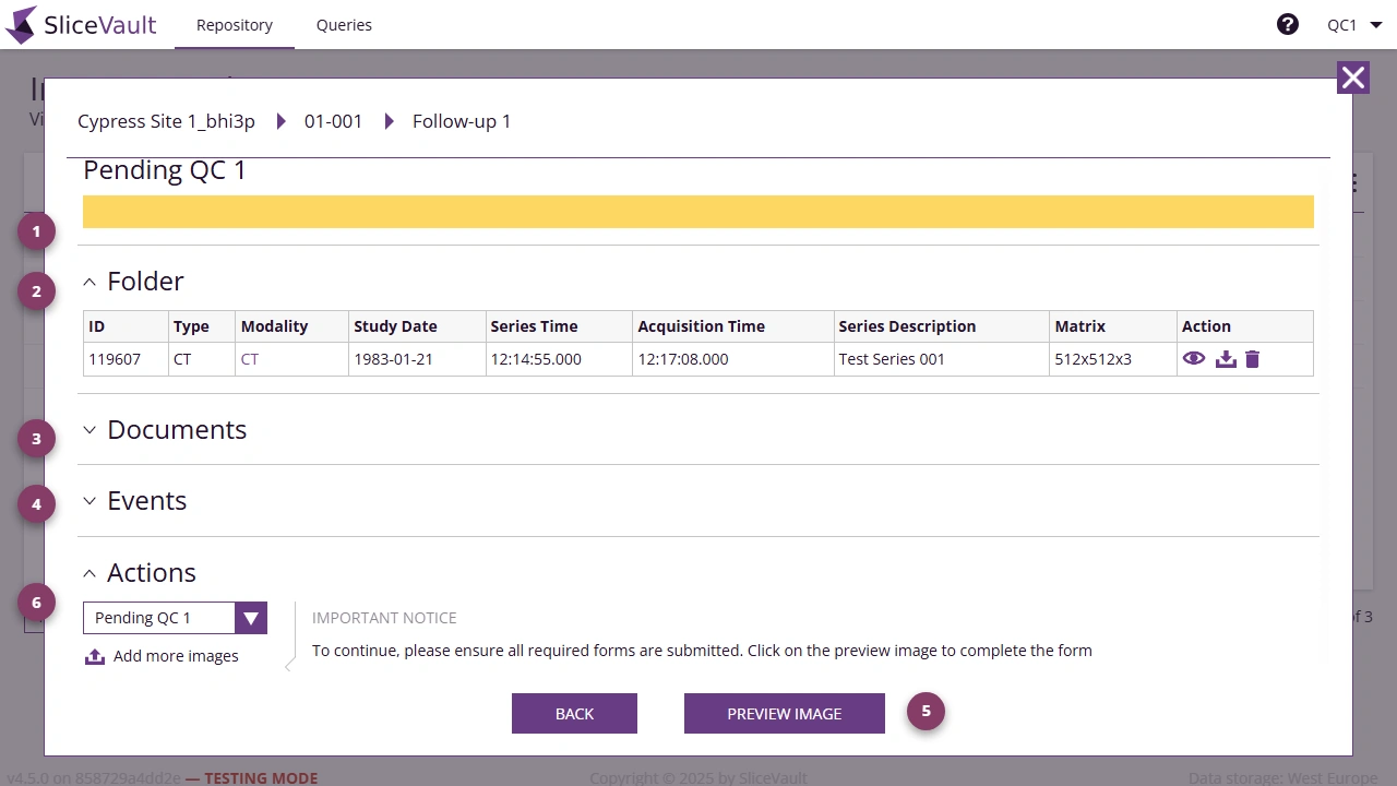 Screenshot - QC Open Visit Dashboard