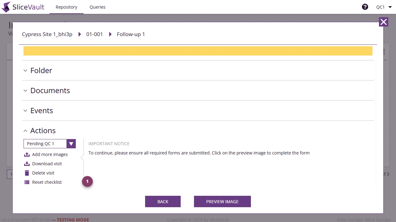 Screenshot - Reset Checklist QC