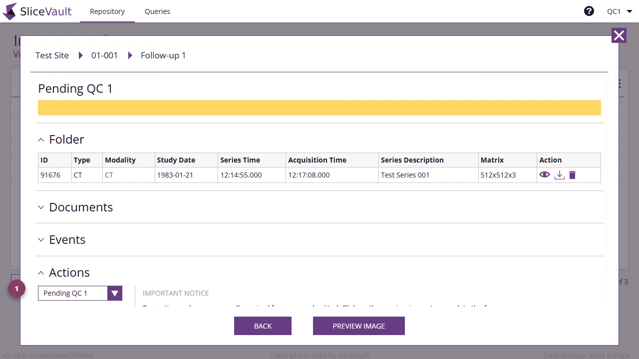Screenshot - QC Change Visit Status