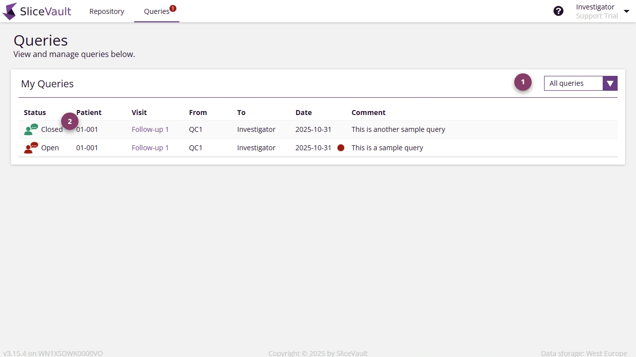 Screenshot - Query List