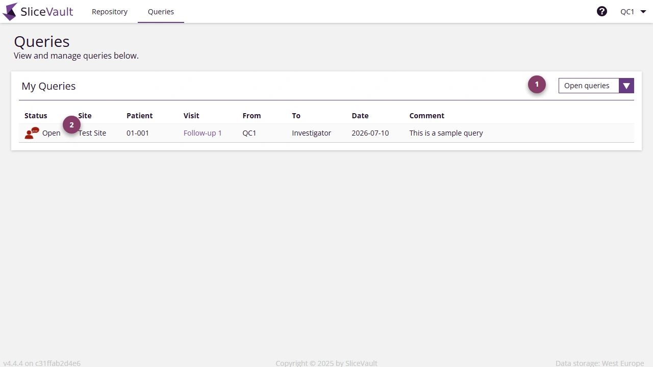 Site Query Open and Manage Queries | SliceVault Support