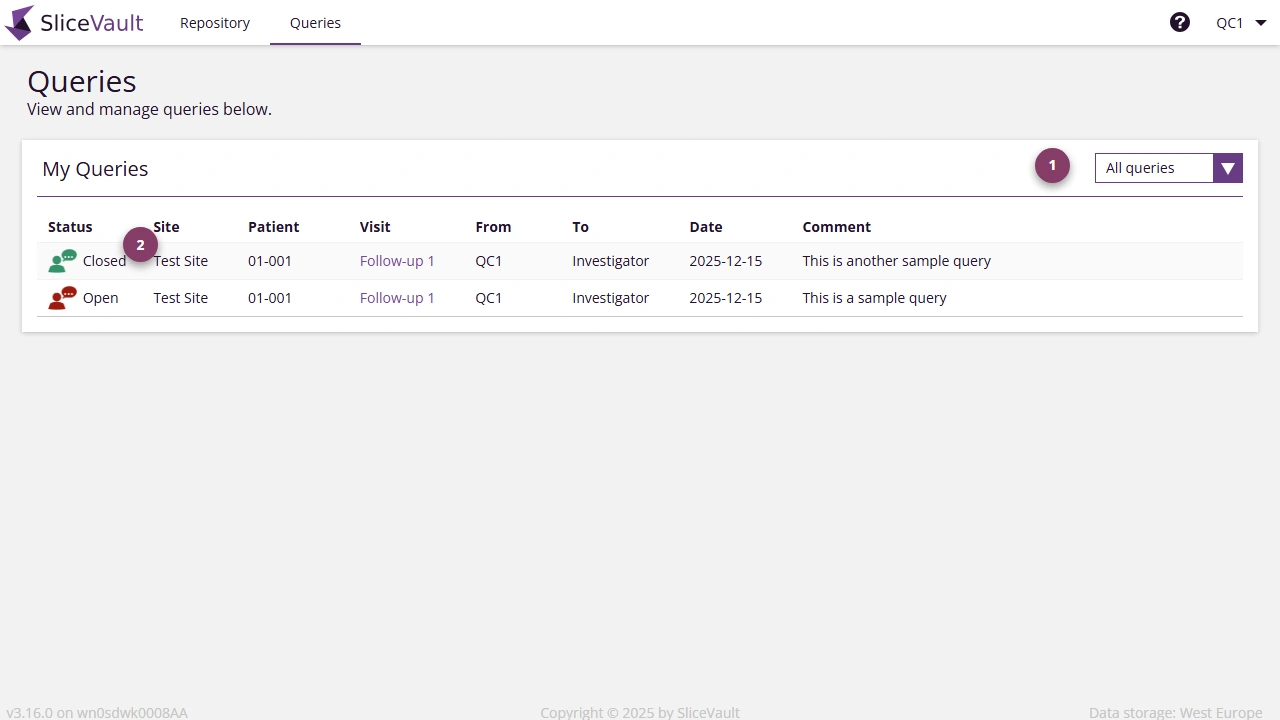 Screenshot - Query List