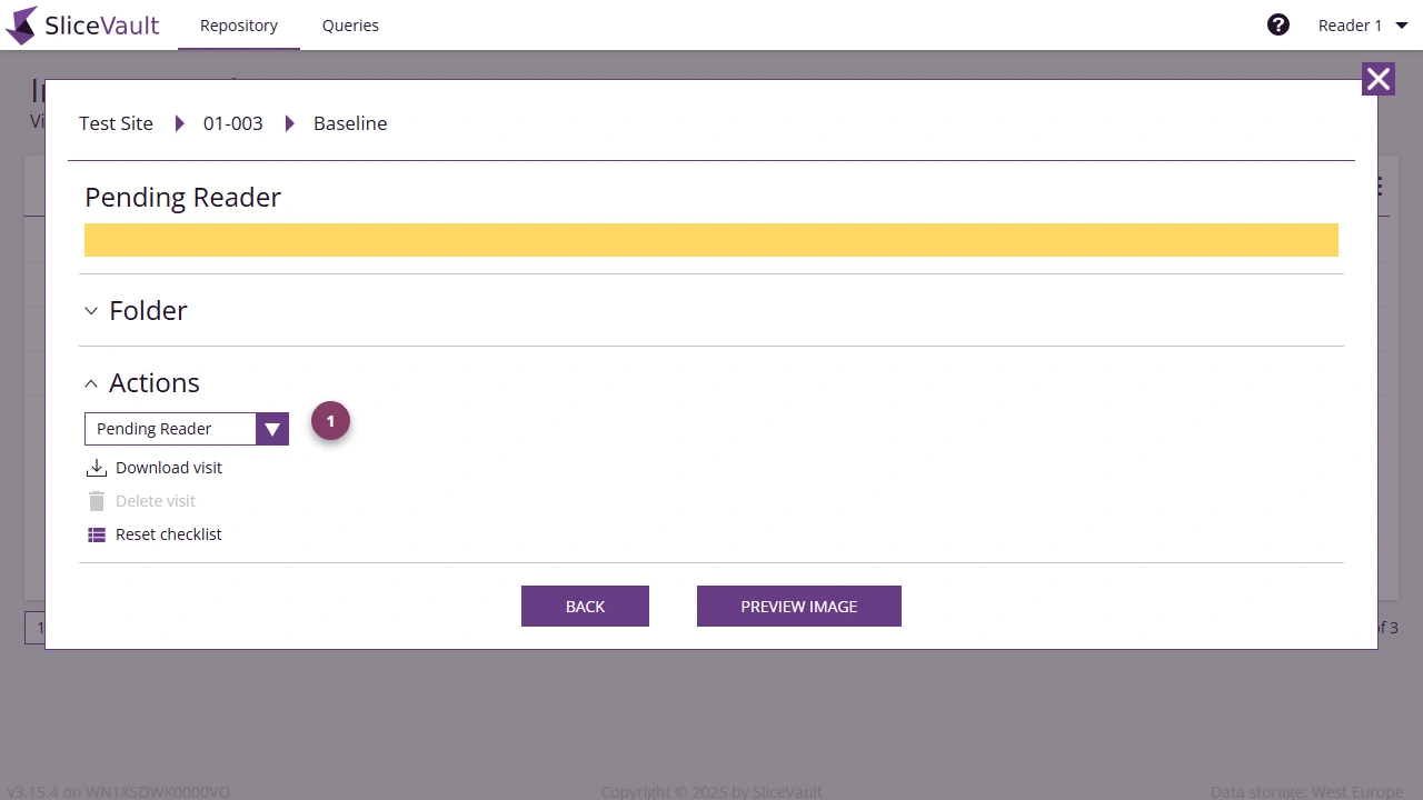 Screenshot - Reader Changing Visit Status