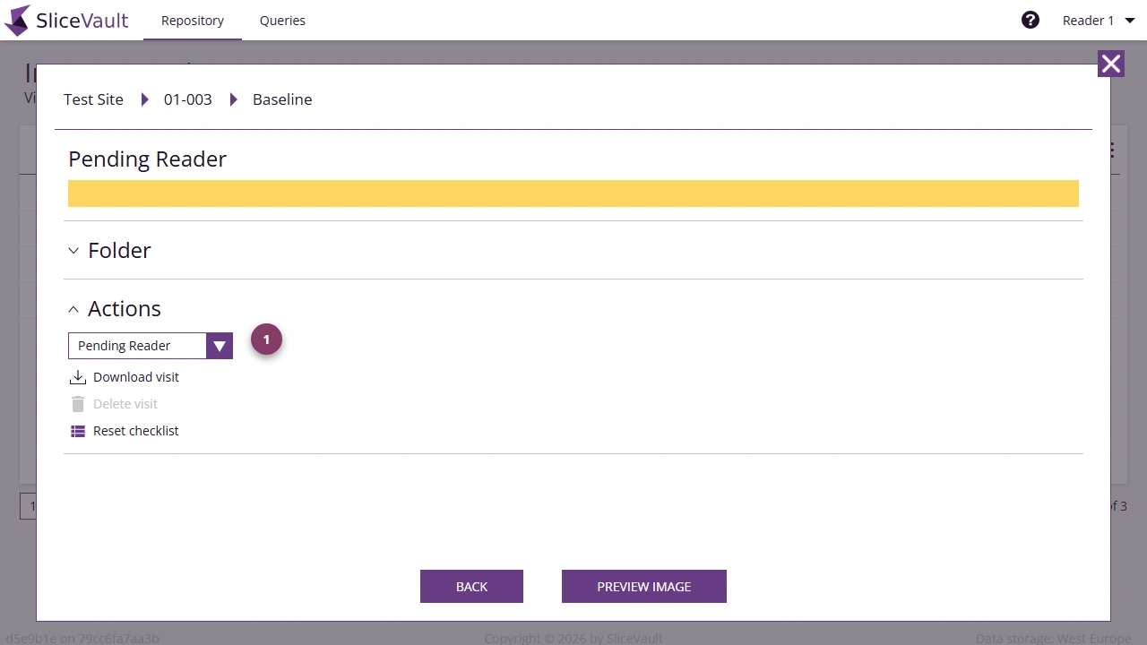 Screenshot - Reader Changing Visit Status