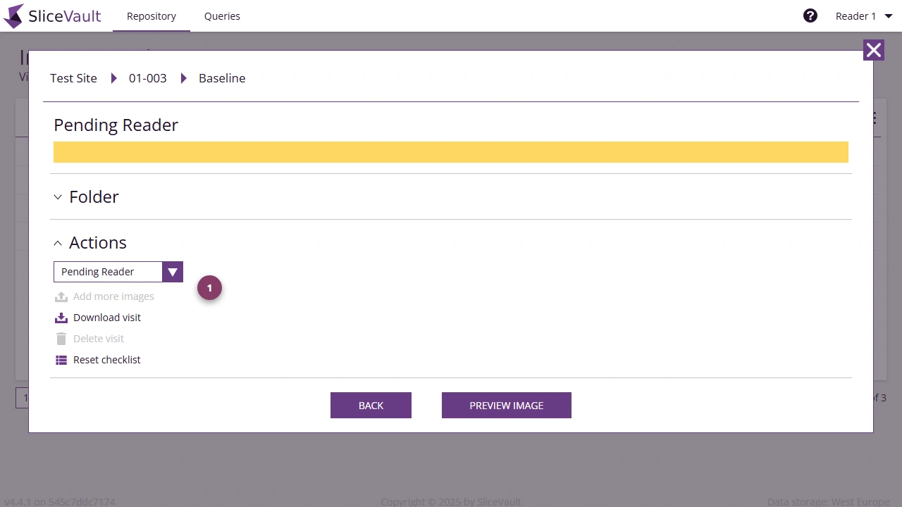 Screenshot - Reader Changing Visit Status