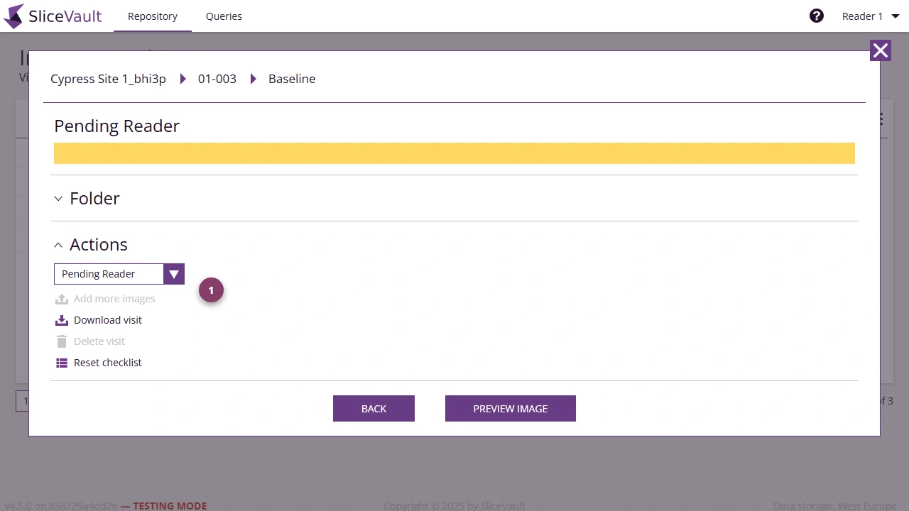 Screenshot - Reader Changing Visit Status