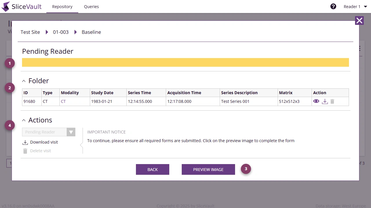 Screenshot: Visit Dashboard