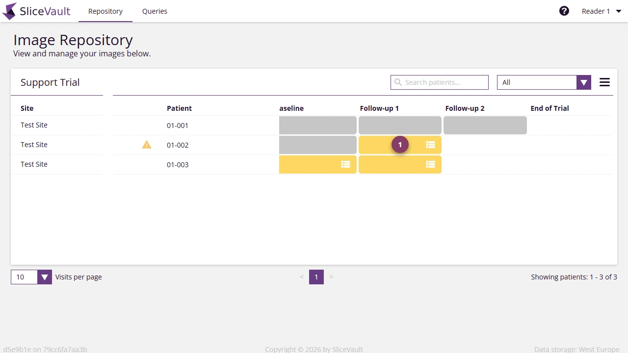 Screenshot - View data by QC