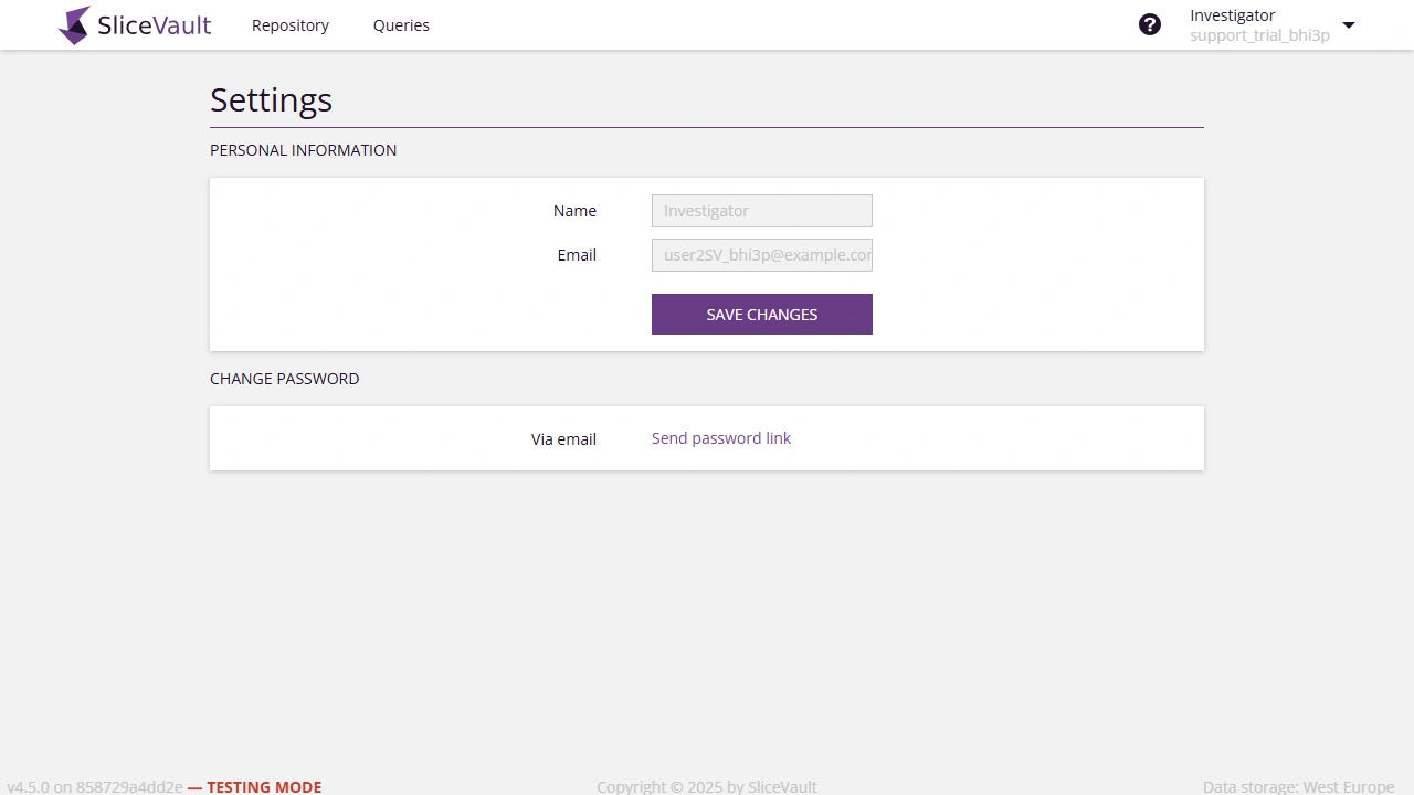 Screenshot - Settings Page