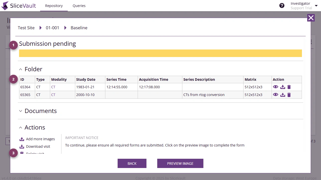 Screenshot - Investigator Visit Dashboard